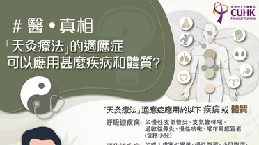 「天灸療法」的適應症可以應用甚麼疾病和體質?