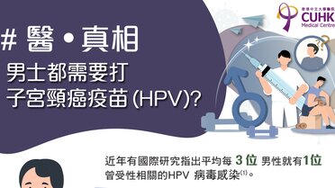 男士都需要打子宫颈癌疫苗 (HPV)？