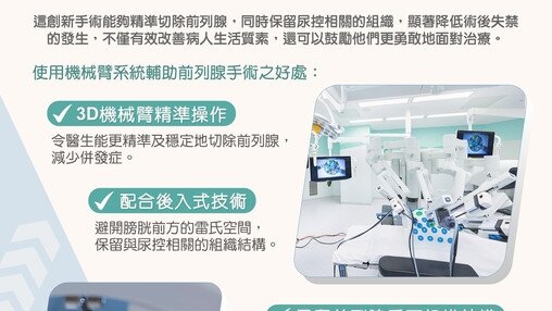 機械臂輔助切除前列腺手術 (Only available in Chinese)