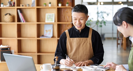 Image of Men enjoying tea