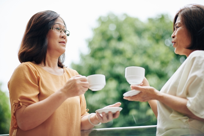 Image of Asian Lady Tea Gathering